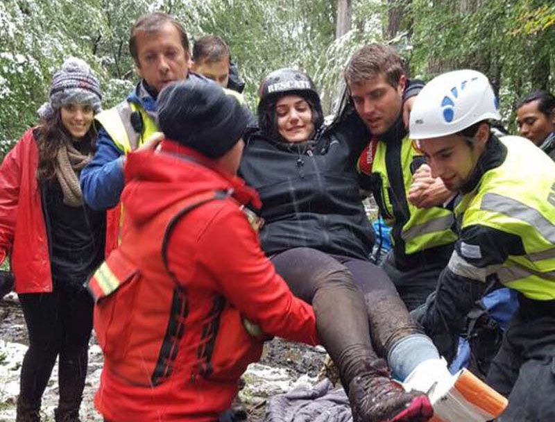 Rescatan a mujer lesionada en el sendero de la Laguna Esmeralda