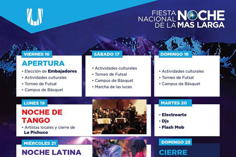 Fiesta Nacional de la Noche  Más Larga: Cronograma de actividades
