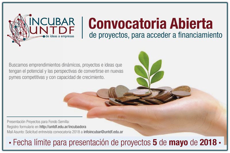INCUBAR UNTDF acompaña el financiamiento de proyectos emprendedores