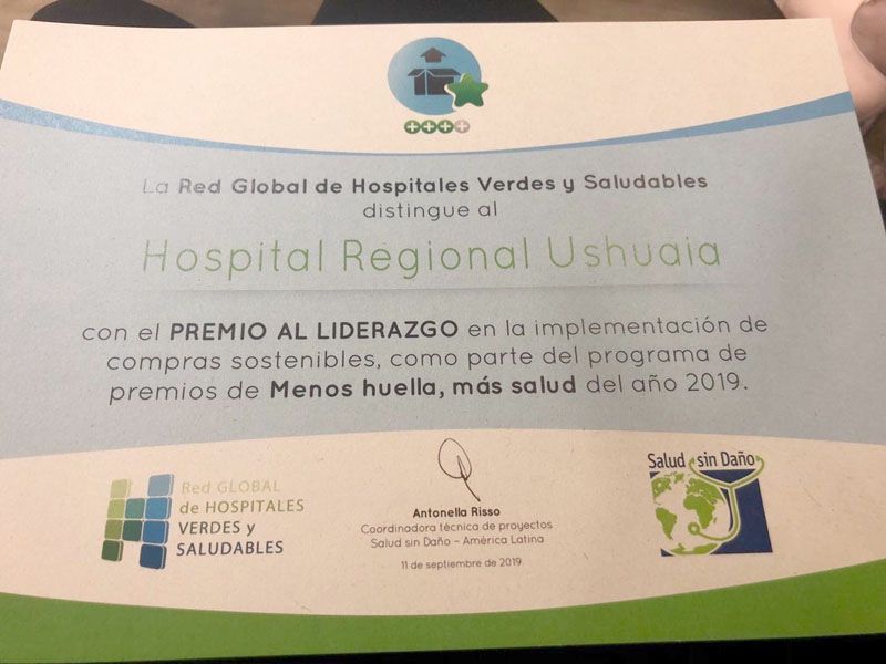 El Hospital de Ushuaia fue premiado por el programa ‘Menos huellas, más salud’
