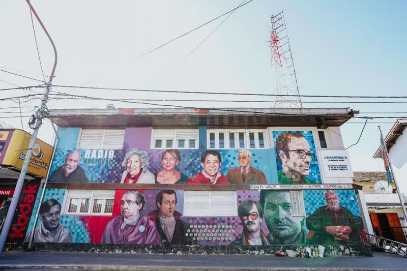 Quedó terminado el mural de la fachada de Radio Nacional