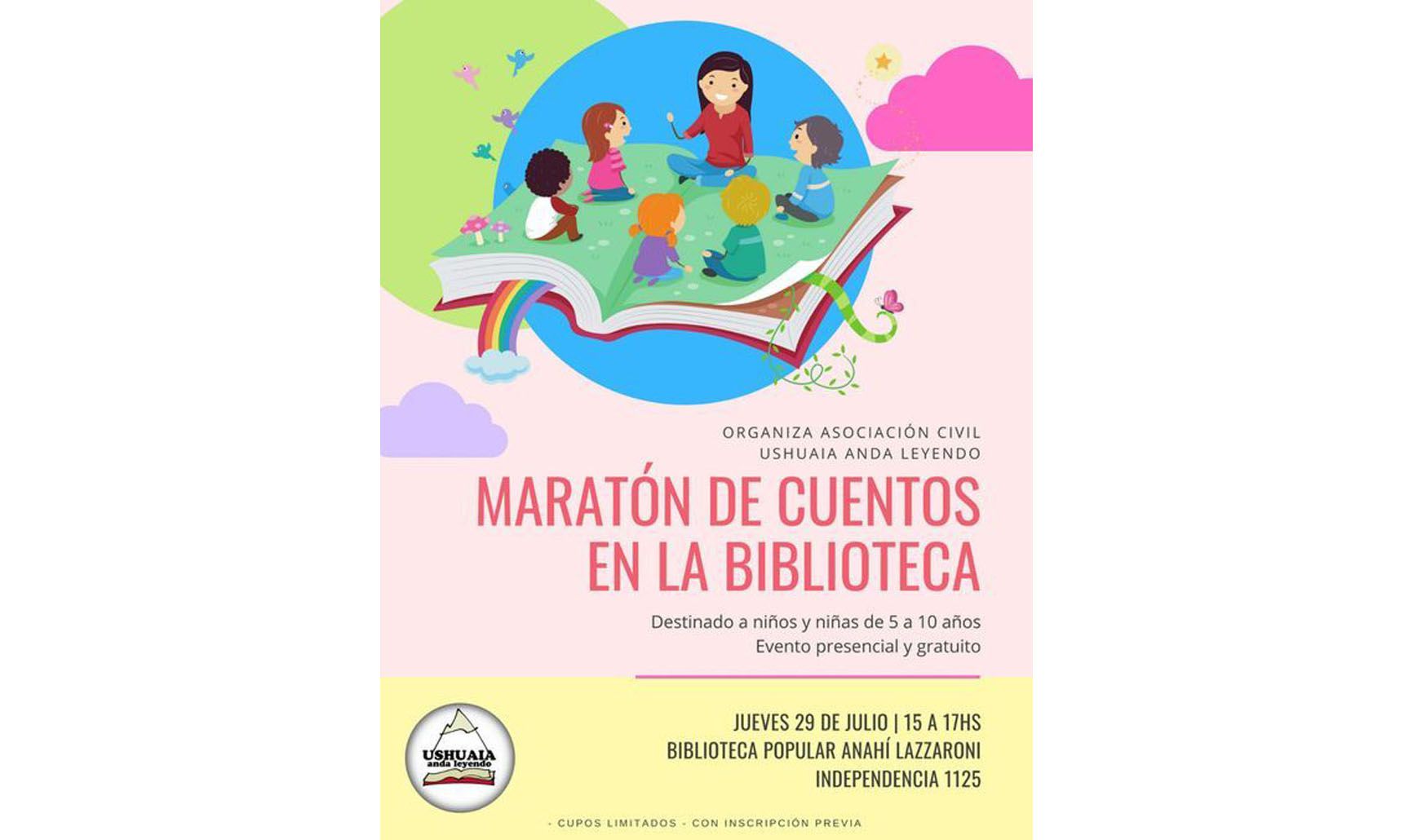 Se realizará este jueves la 1ª Maratón de Cuentos en la biblioteca Anahí Lazzaroni
