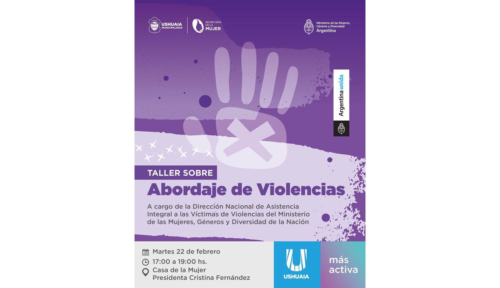 La Secretaría de la Mujer invita al taller sobre abordaje de violencias por motivos de género