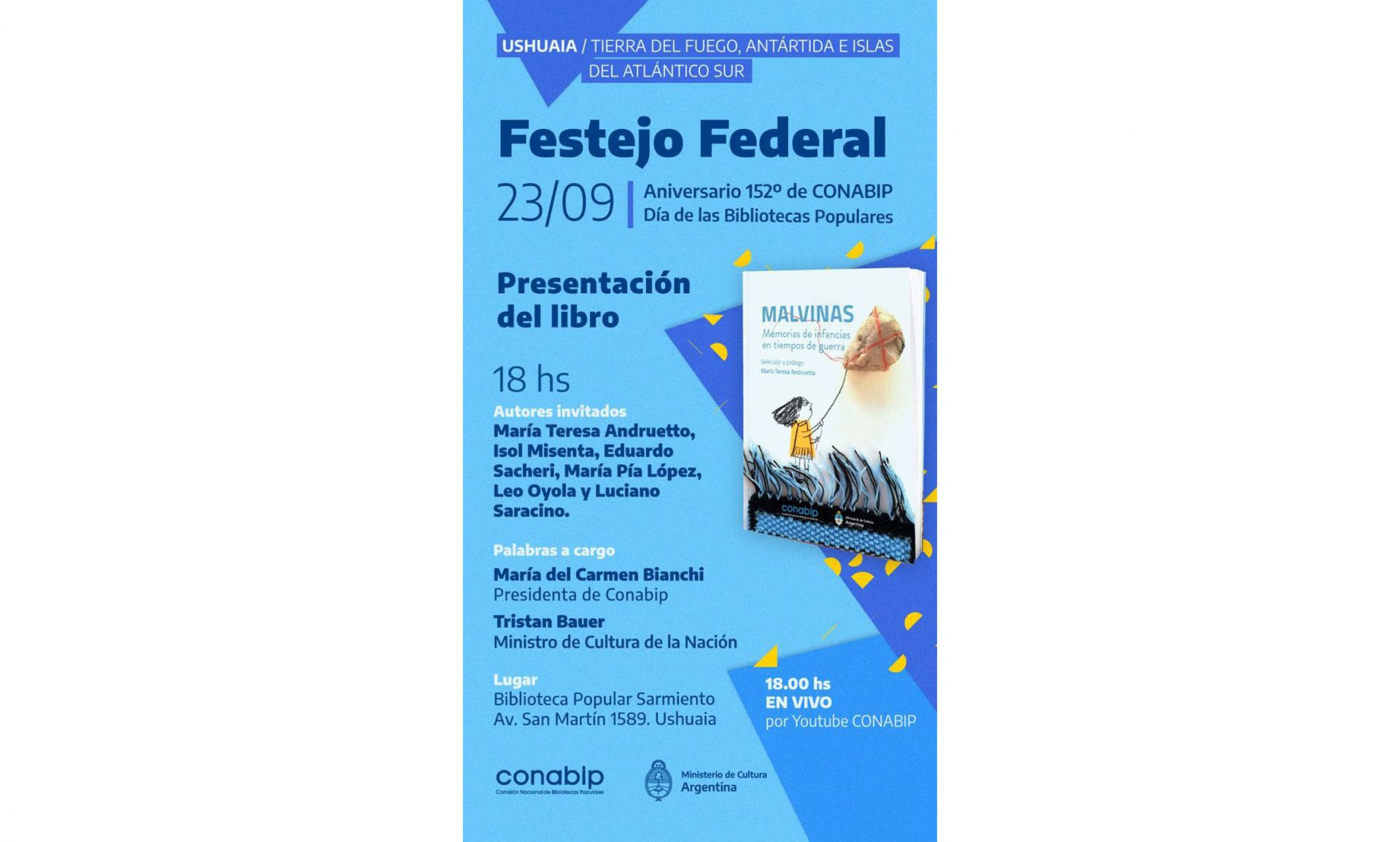 Autoridades nacionales visitarán la Biblioteca Popular Sarmiento