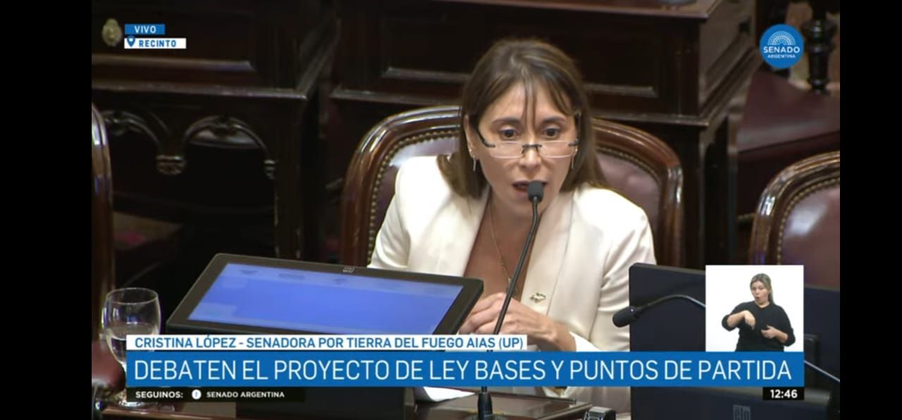 La senadora López tildó de "enfermo mental" a Milei 