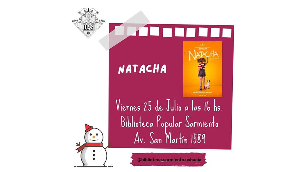 La Biblioteca Popular Sarmiento invita a la proyección de ‘Natacha’