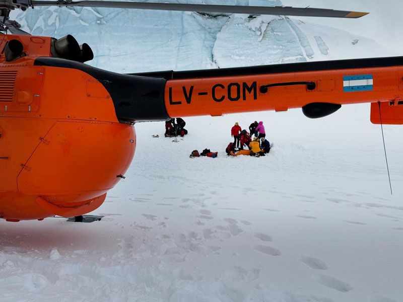 Evacuaron en helicóptero a un herido en Ushuaia