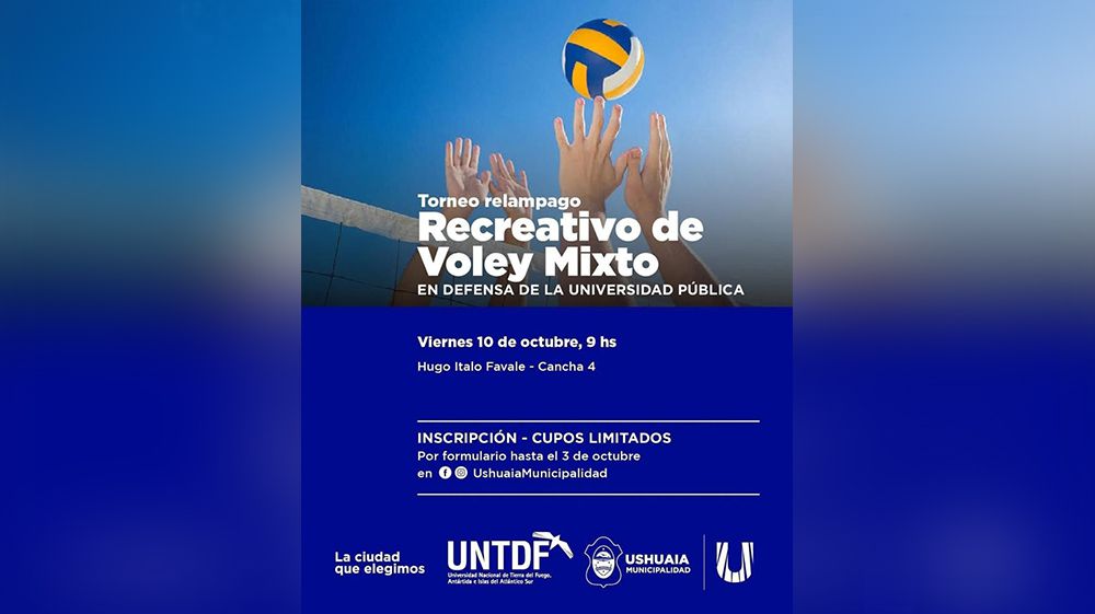 Invitan al ‘Torneo Relámpago Recreativo de Voley Mixto’