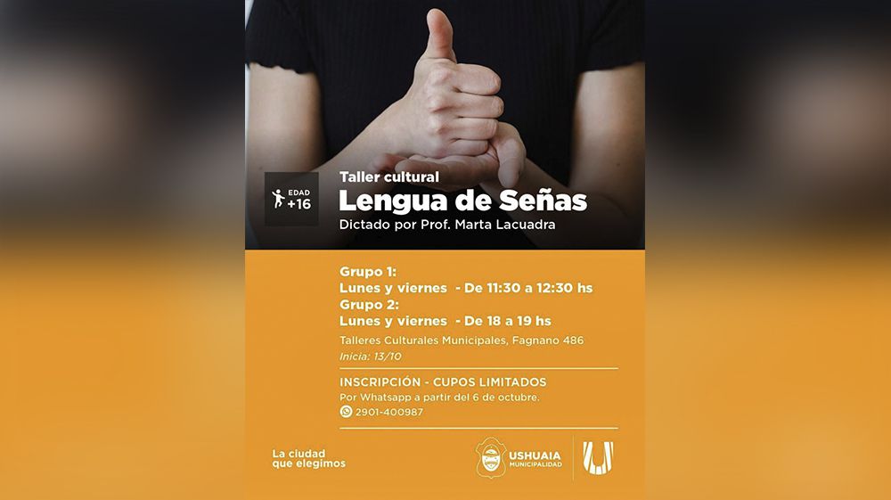 Comienzan las inscripciones para un nuevo taller de Lengua de Señas