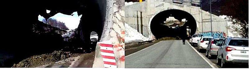 Se cae el túnel del Cerro Castor y corta el tránsito de la ruta 3