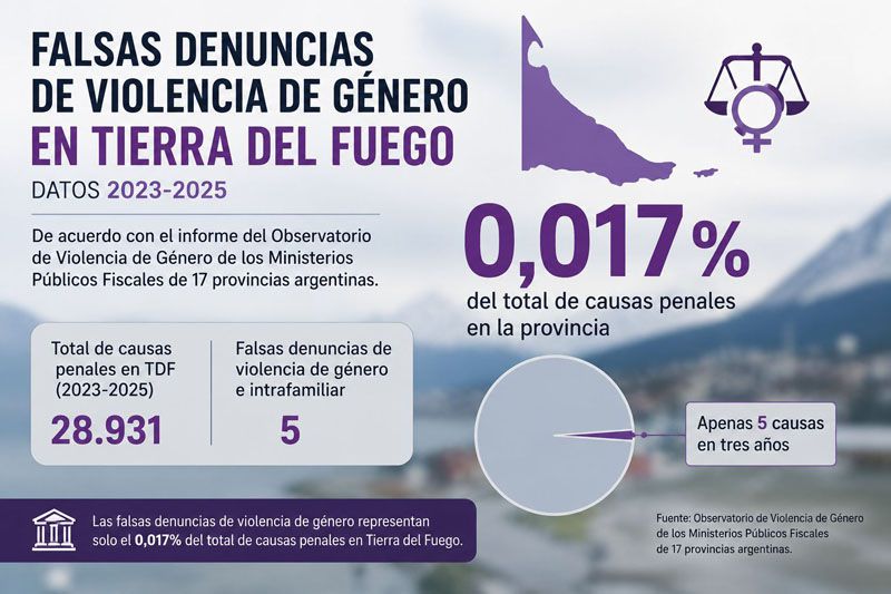Género: En TDF hubo 5 falsas denuncias en tres años