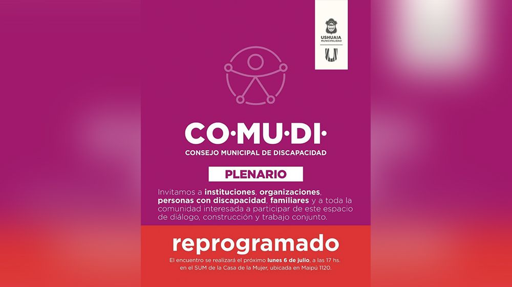 Se reprogramó el plenario del COMUDI para el 6 de julio