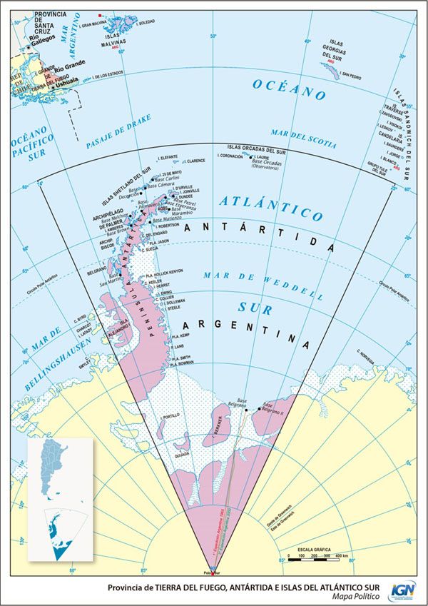 Se deberá exhibir el mapa bicontinental de la provincia en establecimientos educativos