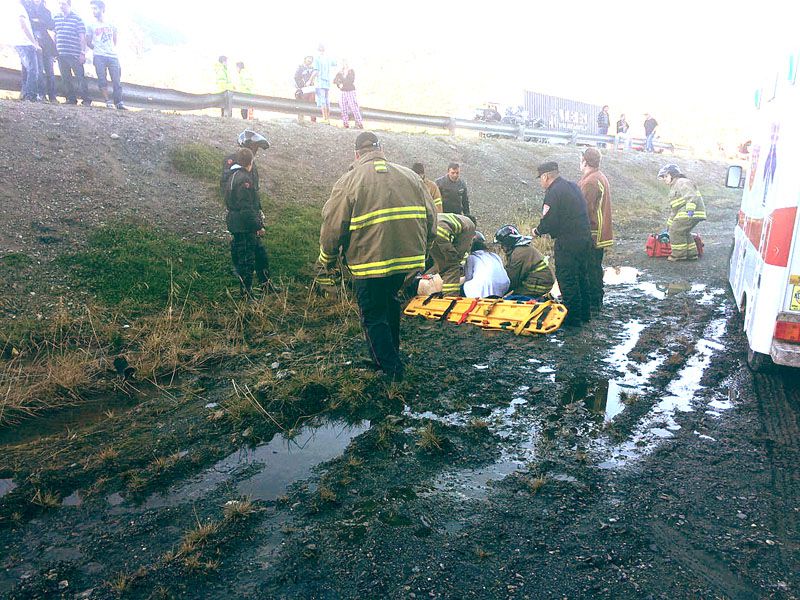Motociclista chileno lesionado al despistarse en la Ruta 3