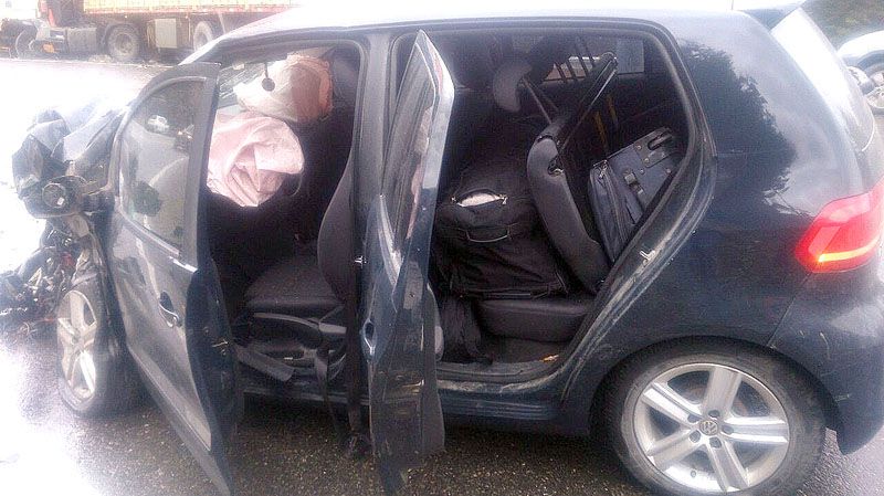 Impresionante choque frontal en la ruta 3 deja dos mujeres lesionadas