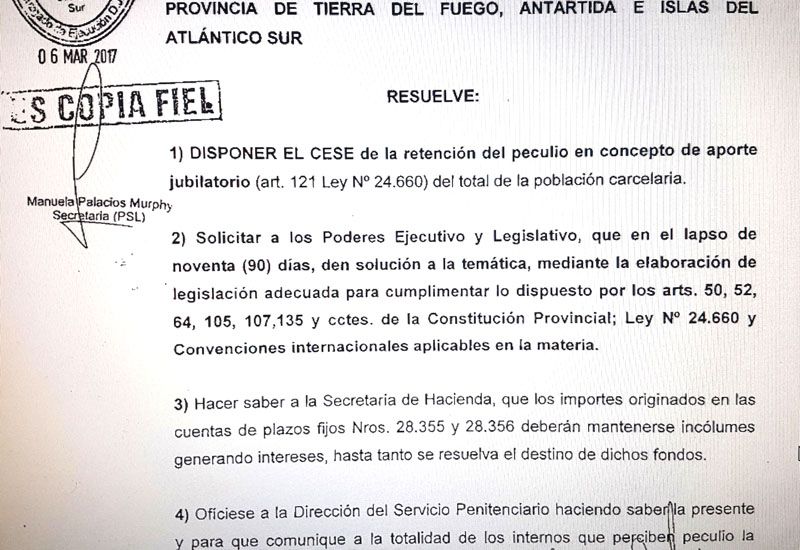 La Justicia le ordenó al Gobierno que “cese” con la retención de aportes previsionales a los presos