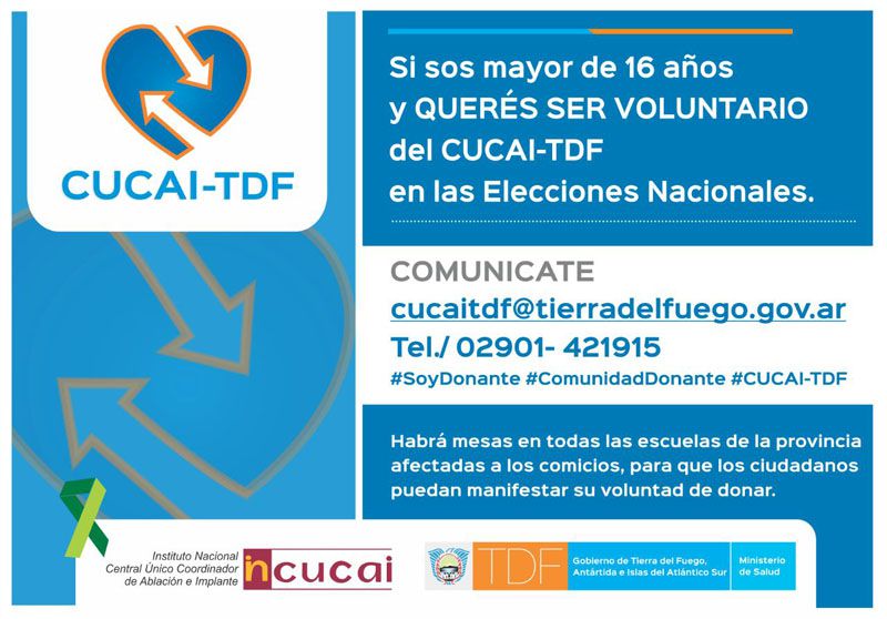 El Municipio de Ushuaia colabora con el CUCAI en la concientización para la donación de órganos