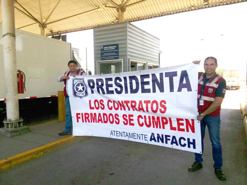 La Asociación Nacional de Funcionarios de Aduanas de Chile suspendió temporalmente las medidas en los Pasos Fronterizos