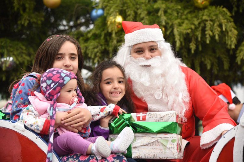 Encendieron el árbol de Navidad frente a la Intendencia