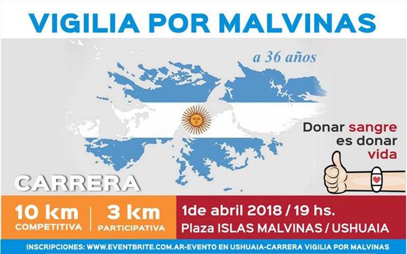 Carrera ‘Vigilia por Malvinas’ para promover la donación de sangre