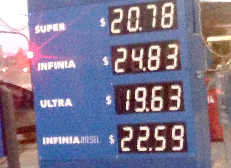Combustibles un 5% más caros