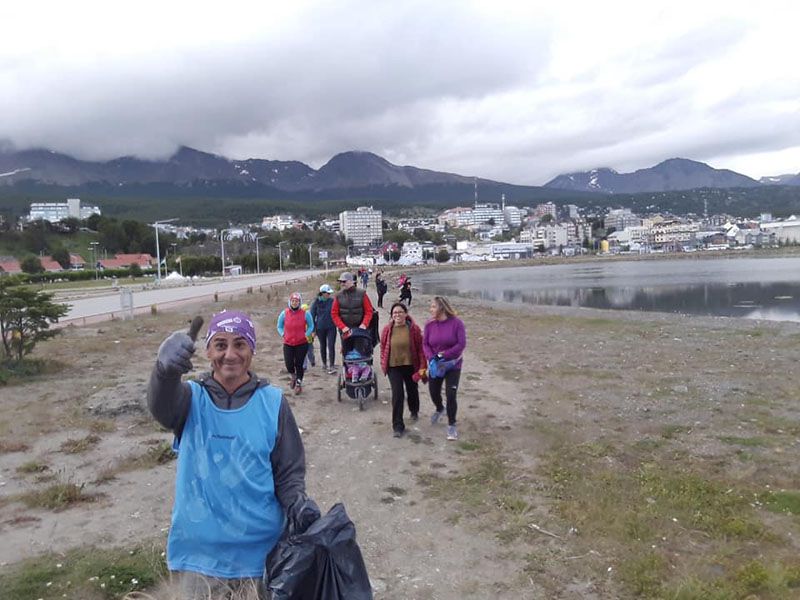 El “plogging” llegó a Ushuaia