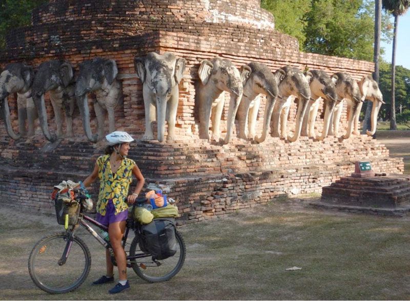 Una fueguina pedaleando por el mundo