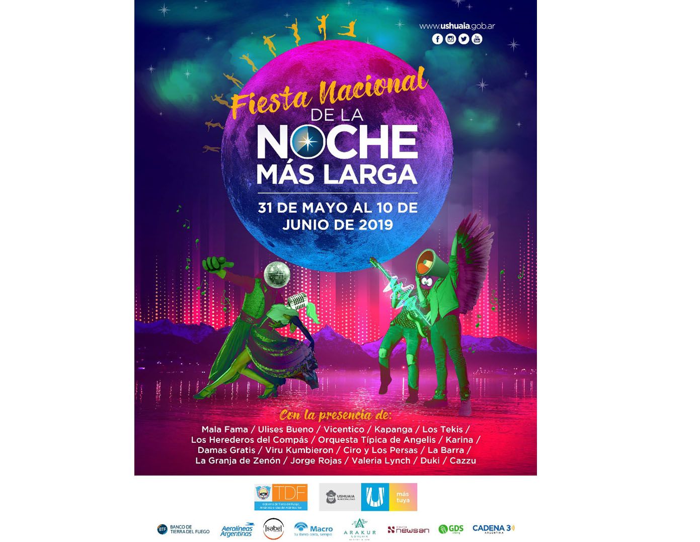 Se confirmó la grilla de artistas nacionales para la Noche más Larga
