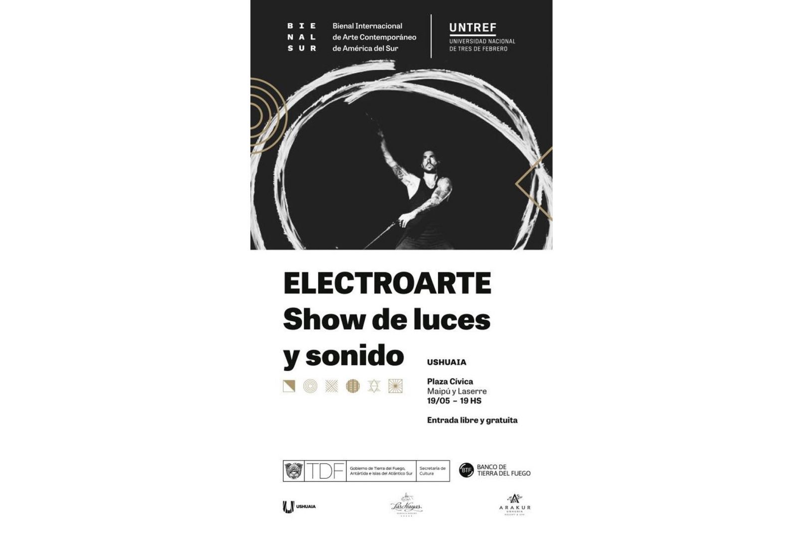 BIENALSUR comienza este domingo con un espectáculo de luces y sonido