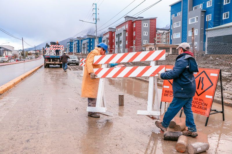 Trabajos con hormigón en Hipólito Yrigoyen continuarán tras la veda invernal