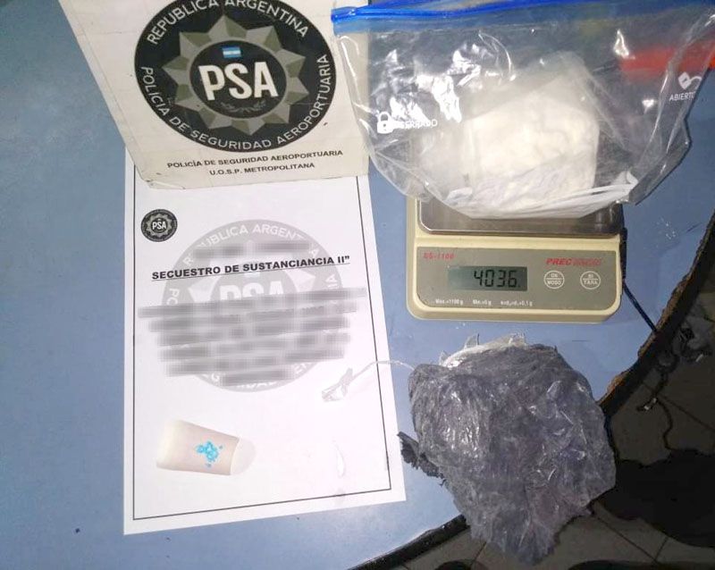 La PSA detuvo a un pasajero con casi dos kilos de cocaína