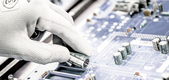 Fuerte caída de la producción de electrónicos