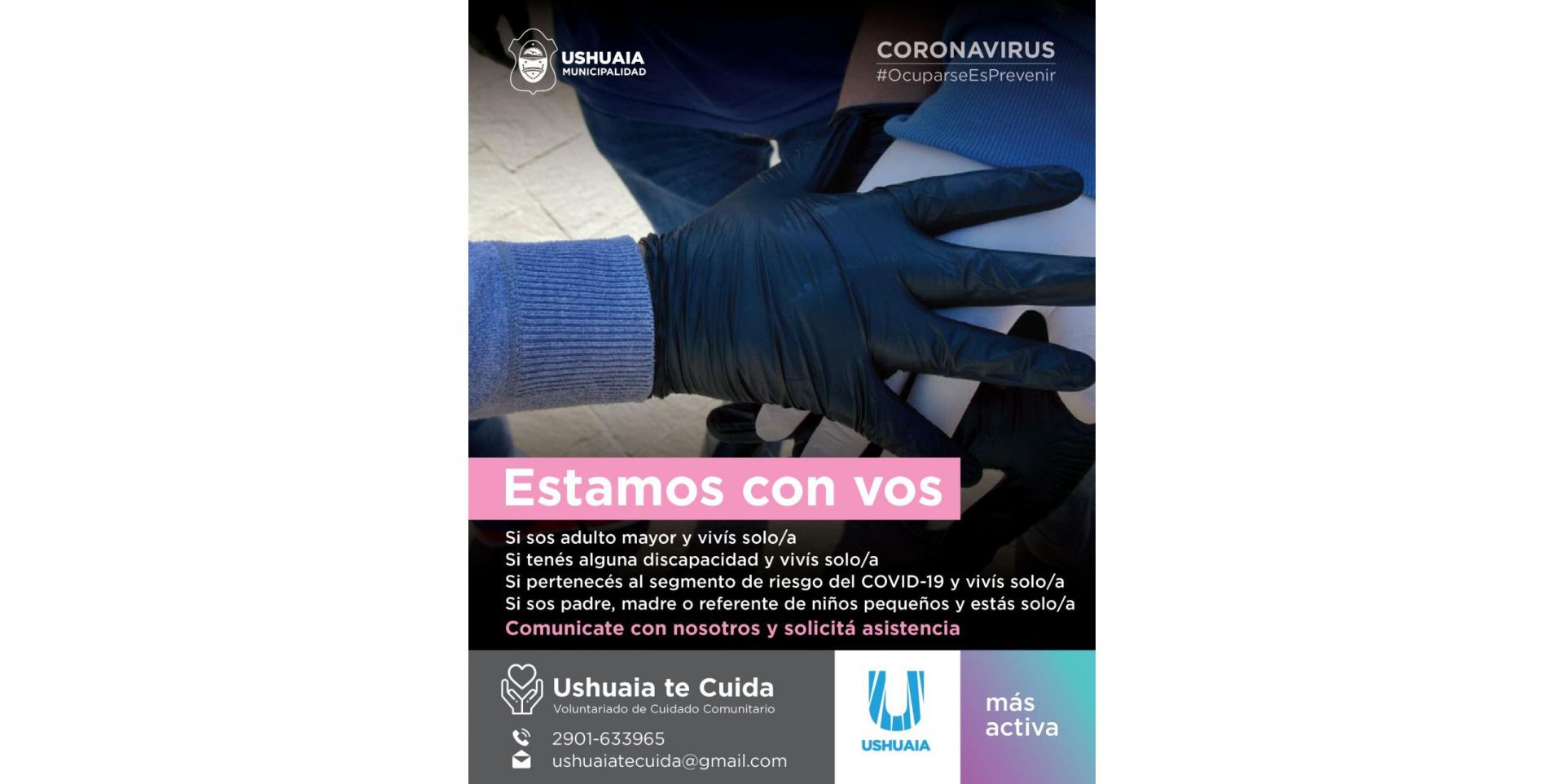 El Municipio de Ushuaia implementó una red comunitaria de asistencia a grupos de riesgo