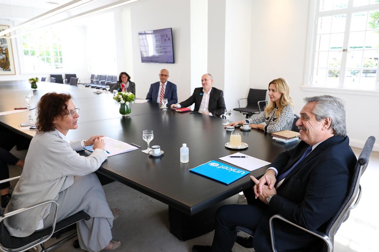 ALBERTO FERNÁNDEZ SE REUNIÓ CON AUTORIDADES DE UNICEF ARGENTINA