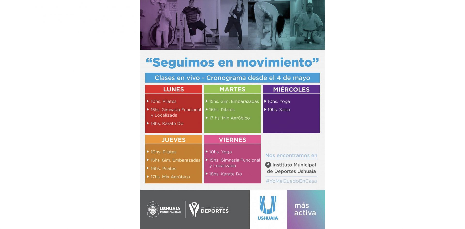 El Instituto Municipal de Deportes continúa con las clases por redes sociales