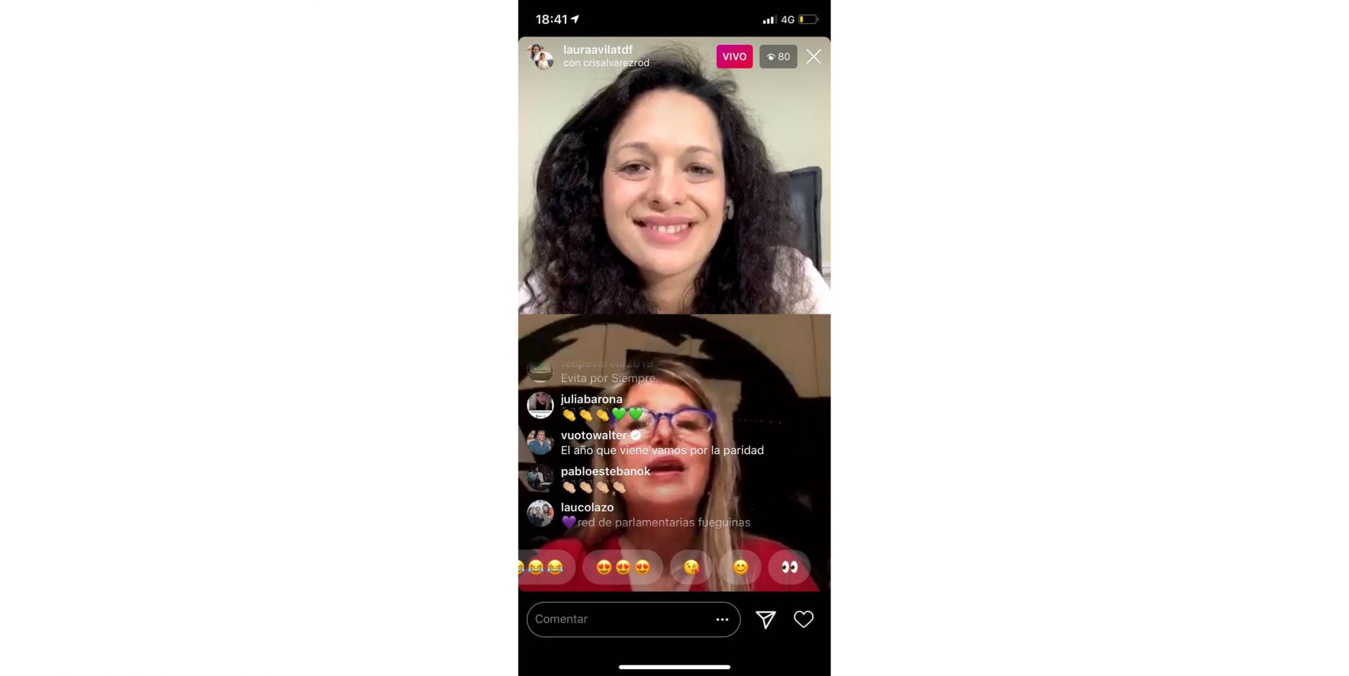 Ávila mantuvo una charla con la sobrina nieta de Eva Perón