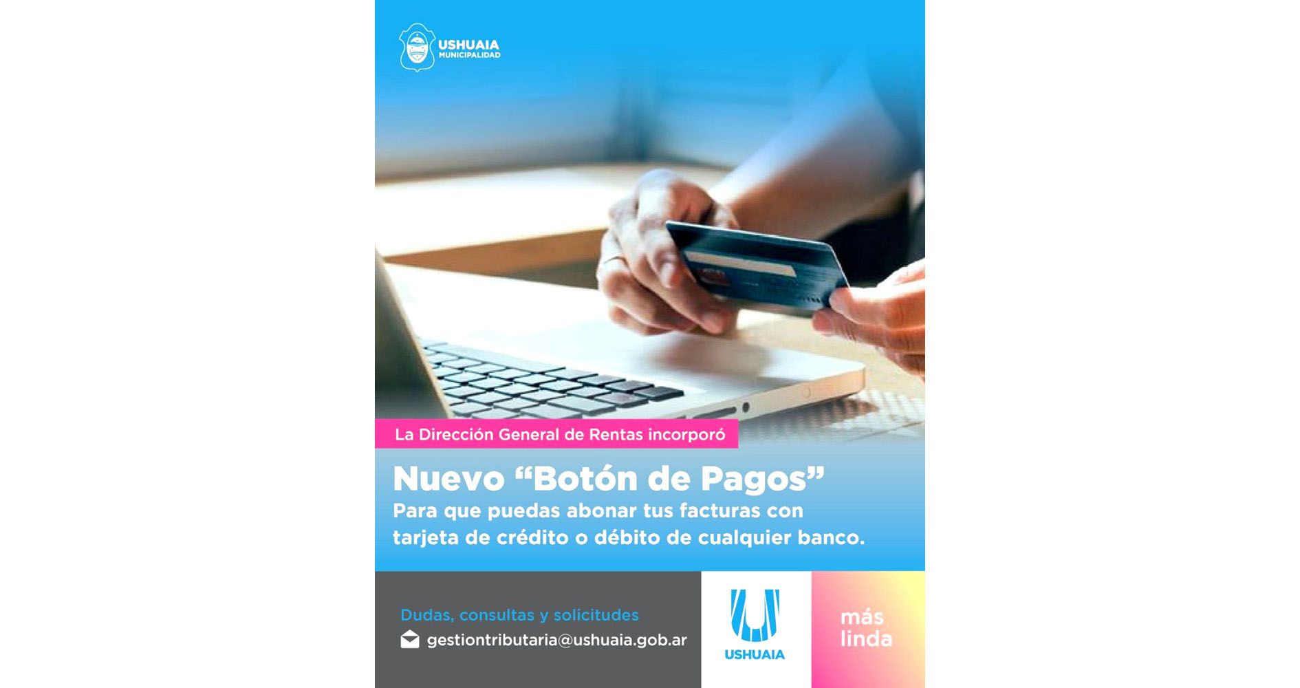 Vecinos de Ushuaia podrán abonar tributos a través de la ventanilla digital 