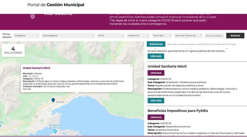 Ushuaia recibió una distinción por prácticas contra el COVID-19