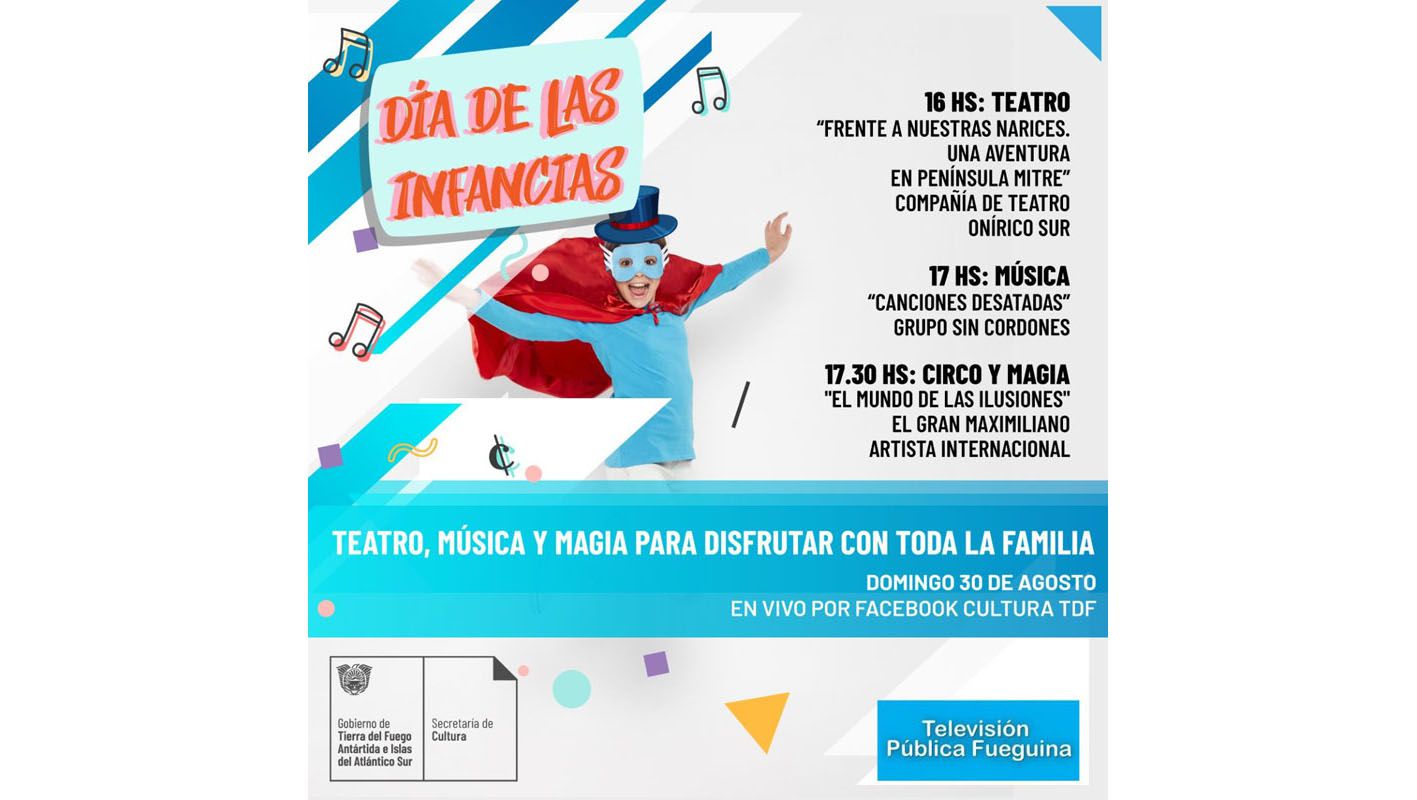 Cultura provincial celebrará el Día de las Infancias con tres espectáculos virtuales 