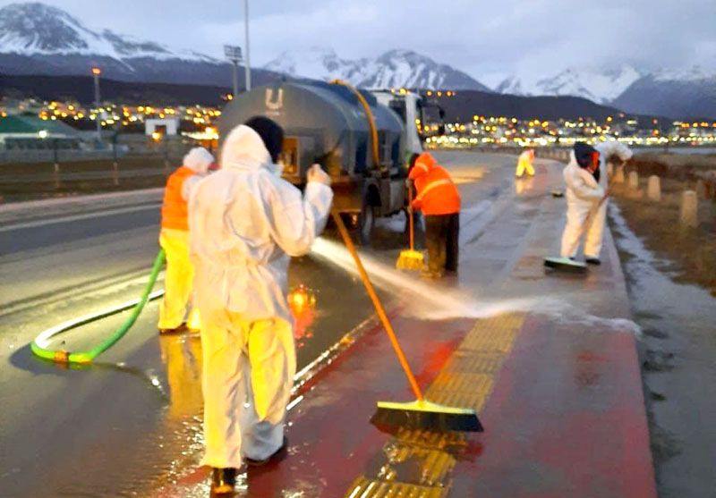 Se reinició la limpieza de calles y cordones en Ushuaia