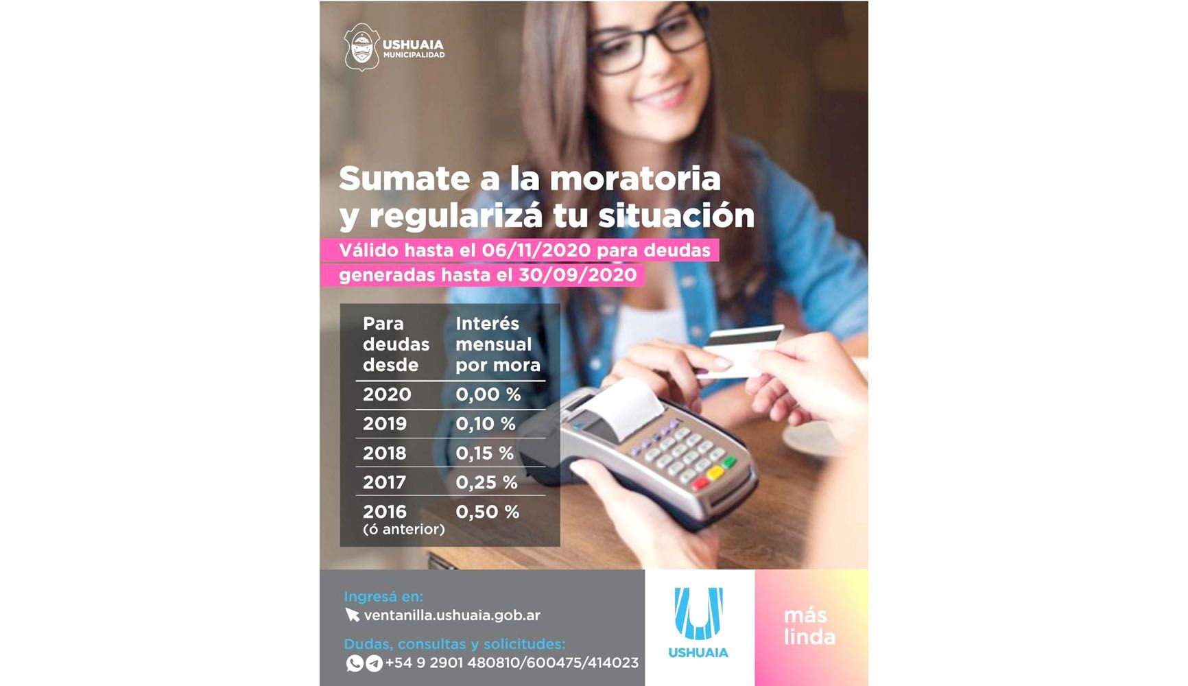 Ya está en marcha en Ushuaia la moratoria para deudas municipales
