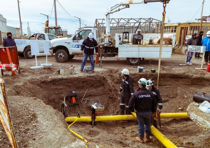 Se concretó la vinculación de la red de gas en el barrio Argentino de Río Grande