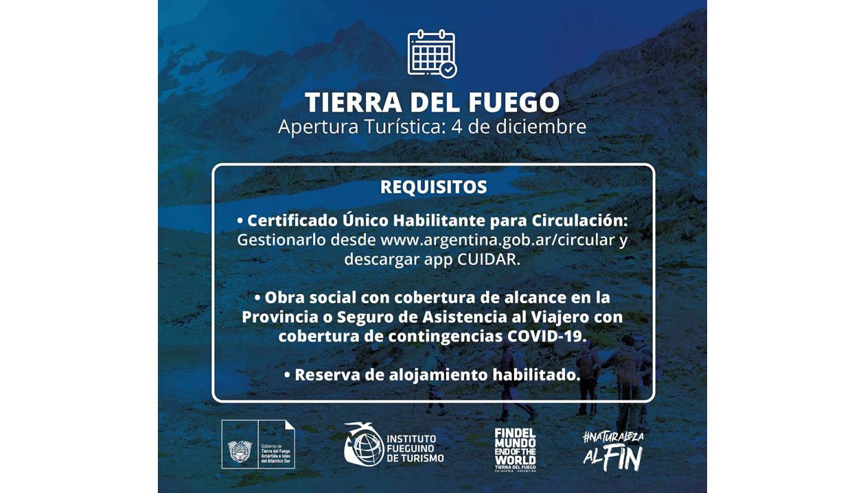 Apertura turística desde el 4 de diciembre