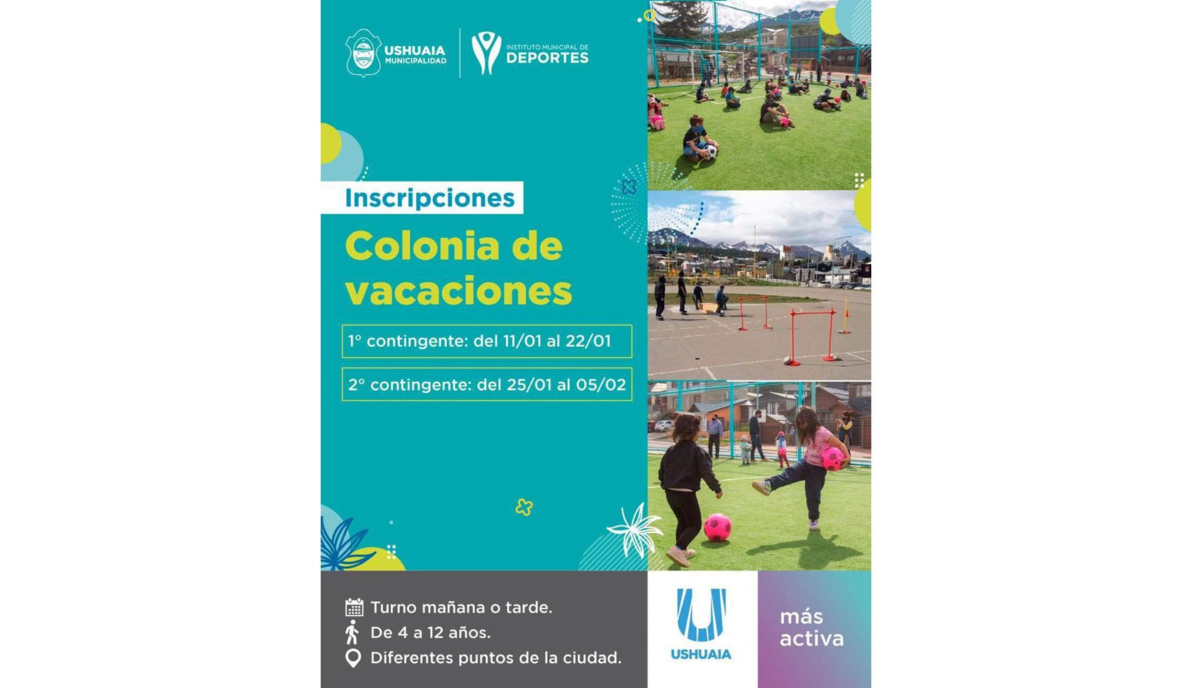La Municipalidad invita a participar de las Colonias recreativas y deportivas de verano