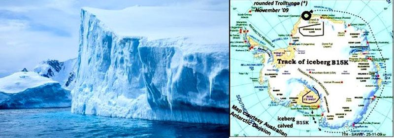 Un gigantesco iceberg choca contra la plataforma antártica