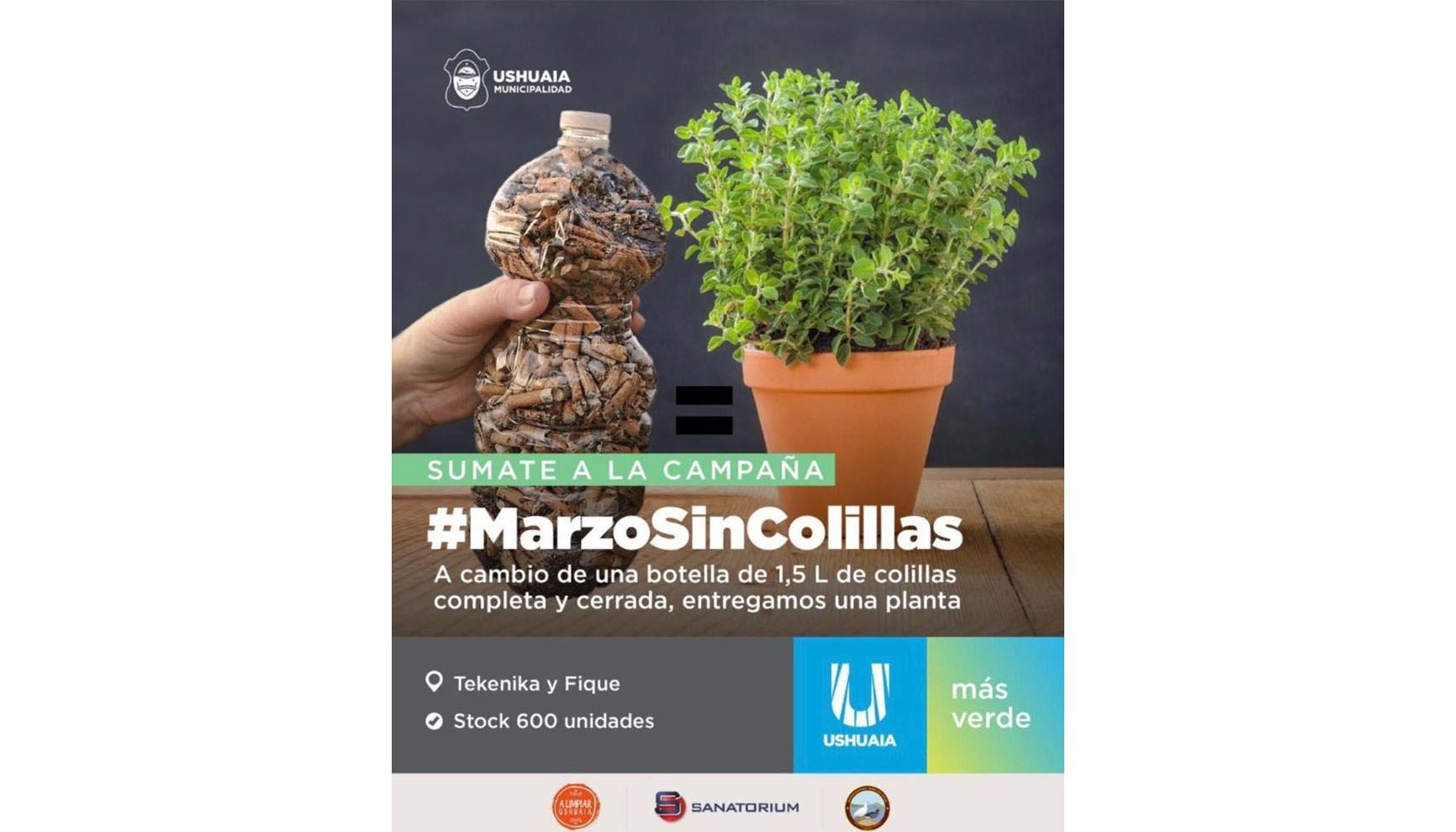  Ushuaia se suma a la campaña ambiental “Marzo sin colillas”