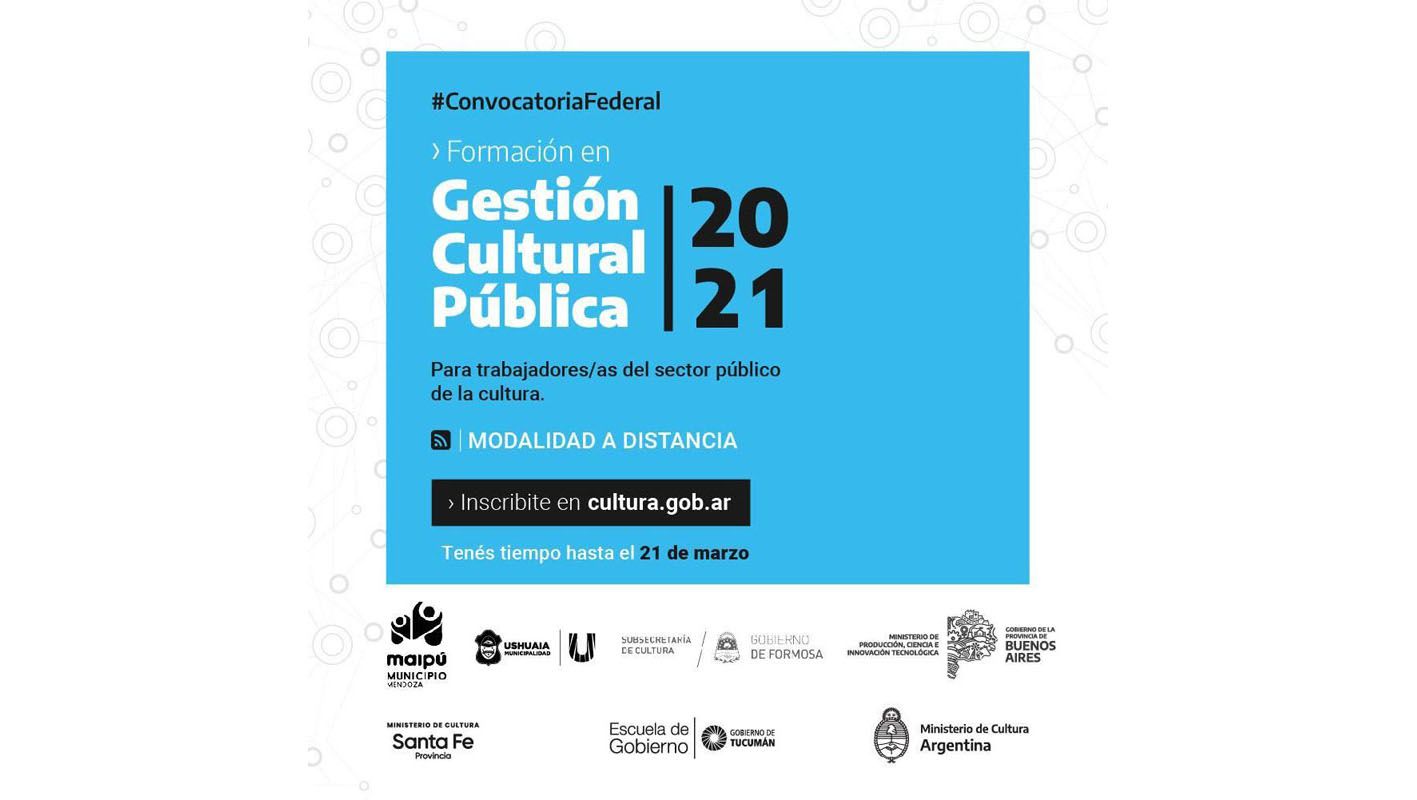 Se extiende la convocatoria al Programa de Formación en Gestión Cultural