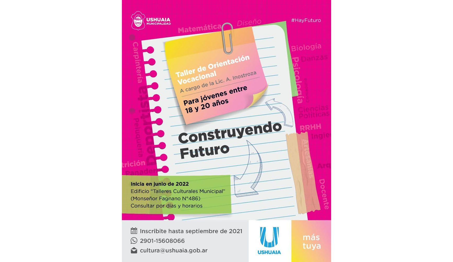 Cultura municipal impulsa talleres de orientación vocacional