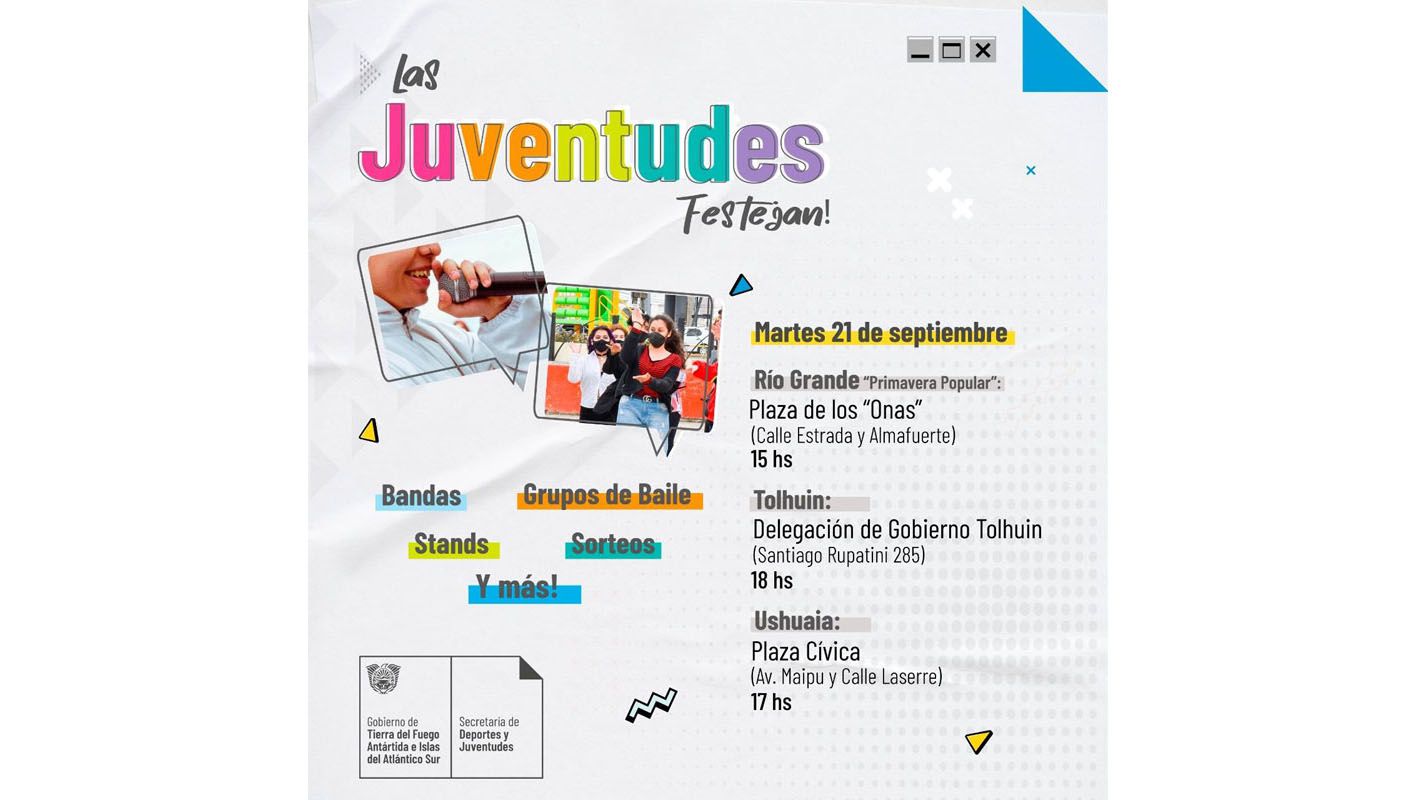 “Las Juventudes Festejan” en Ushuaia, Tolhuin y Río Grande