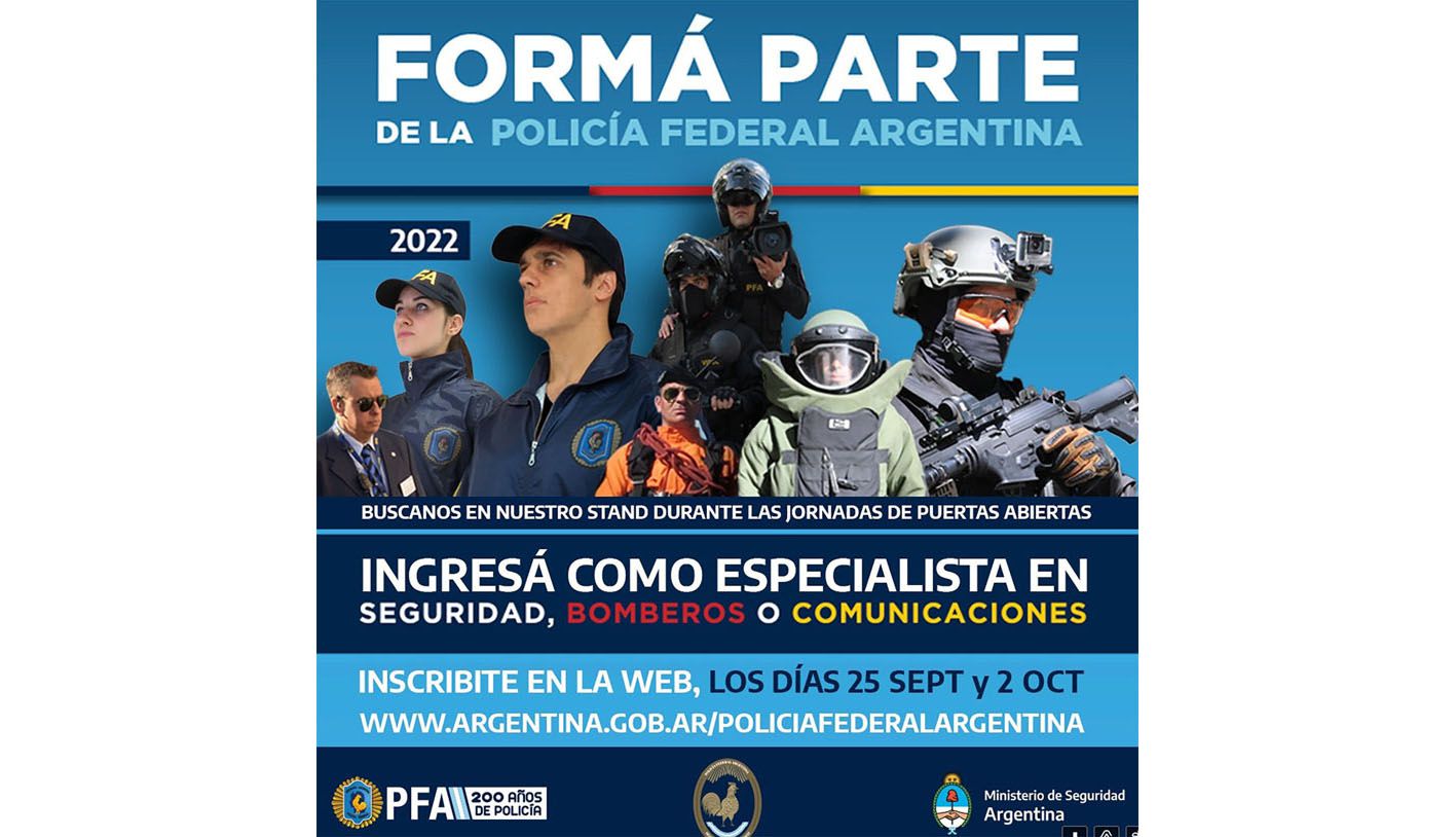 Abrieron las inscripciones para formar parte de la Policía Federal Argentina